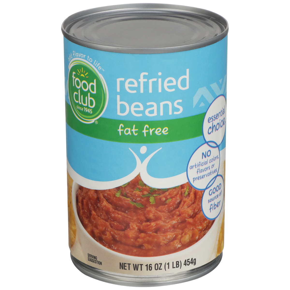 slide 1 of 9, Food Club Fat Free Refried Beans, 16 oz