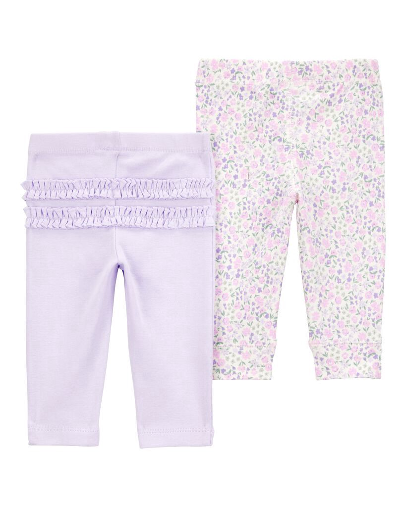 slide 2 of 4, Carter's Carters Baby 2-Pack Foral Pull-On Pants Multi 12M, 1 ct