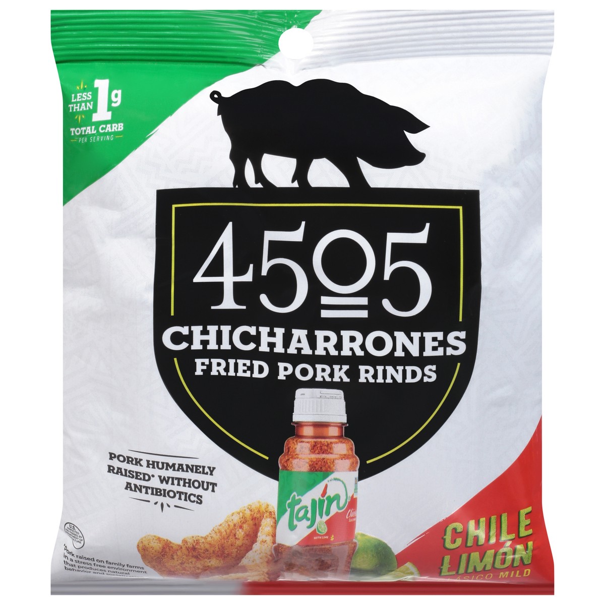 4505 Meats Clasico Mild Chicharrones Chile Limon Fried Pork Rinds 1.1 ...