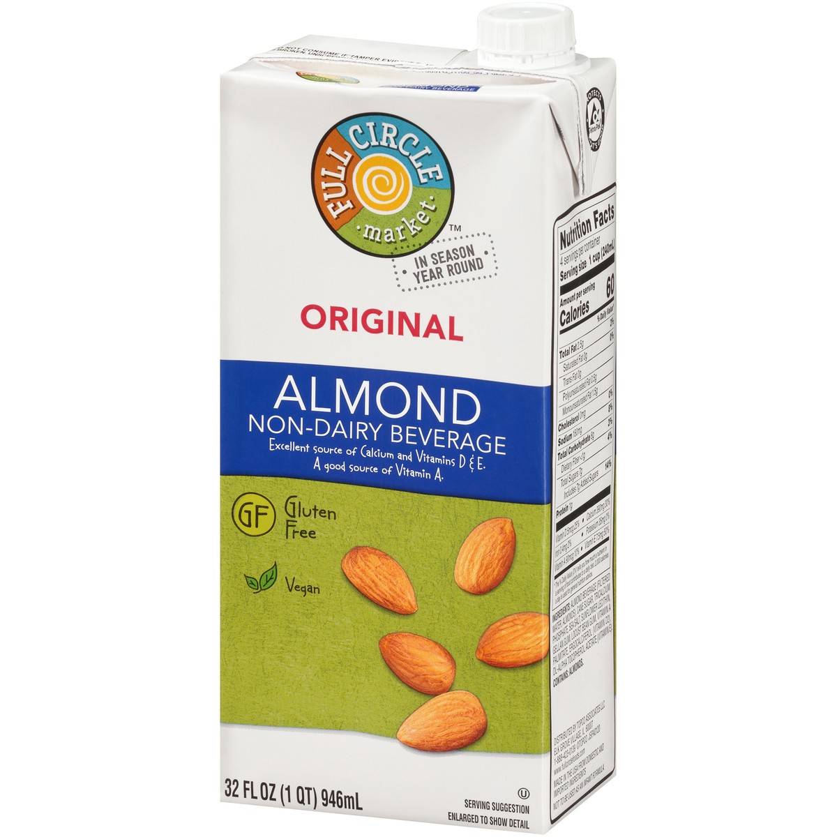 slide 4 of 9, Full Circle Market Original Almond Non-Dairy Beverage, 32 fl oz