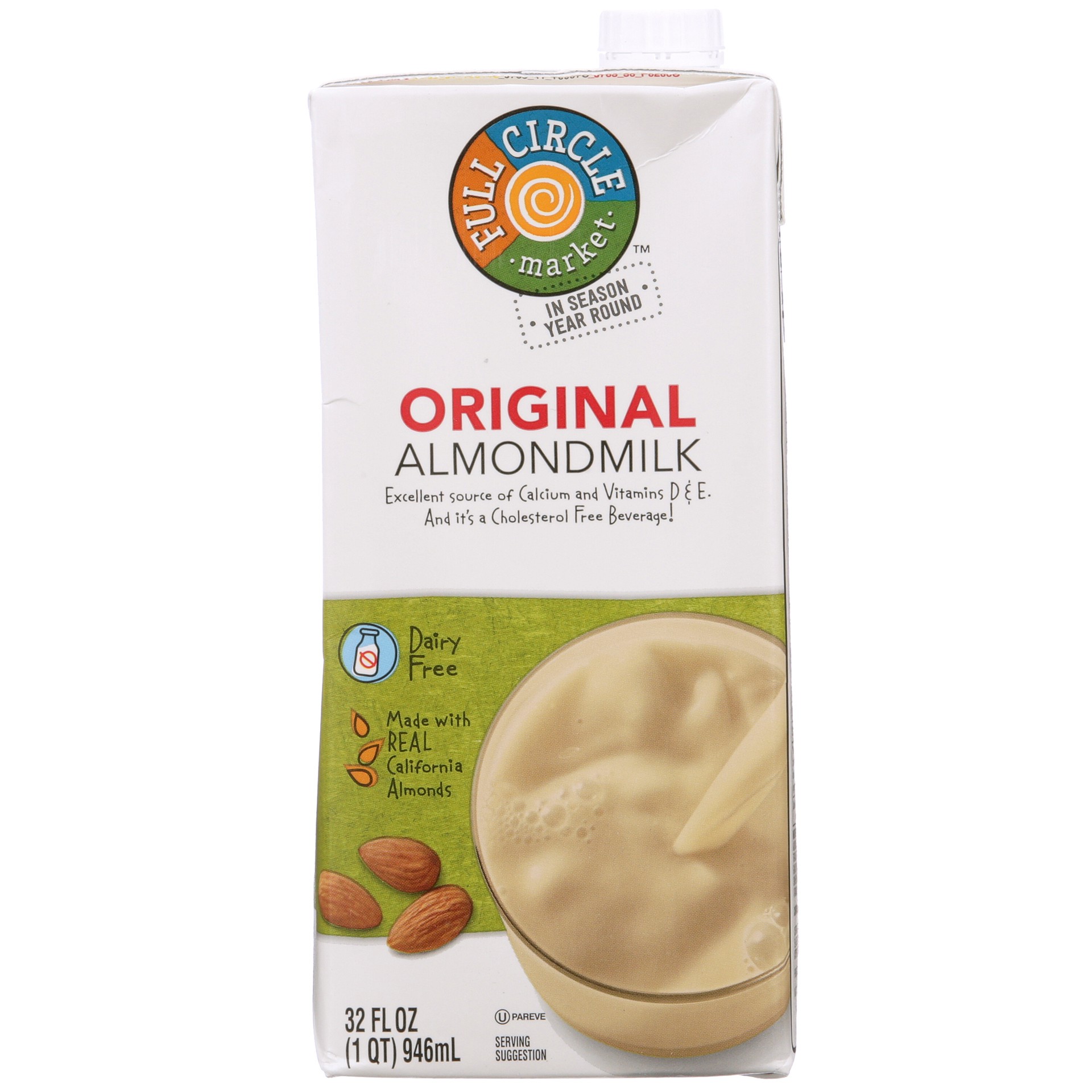 slide 1 of 6, Full Circle Market Original Almond Non-Dairy Beverage, 32 fl oz