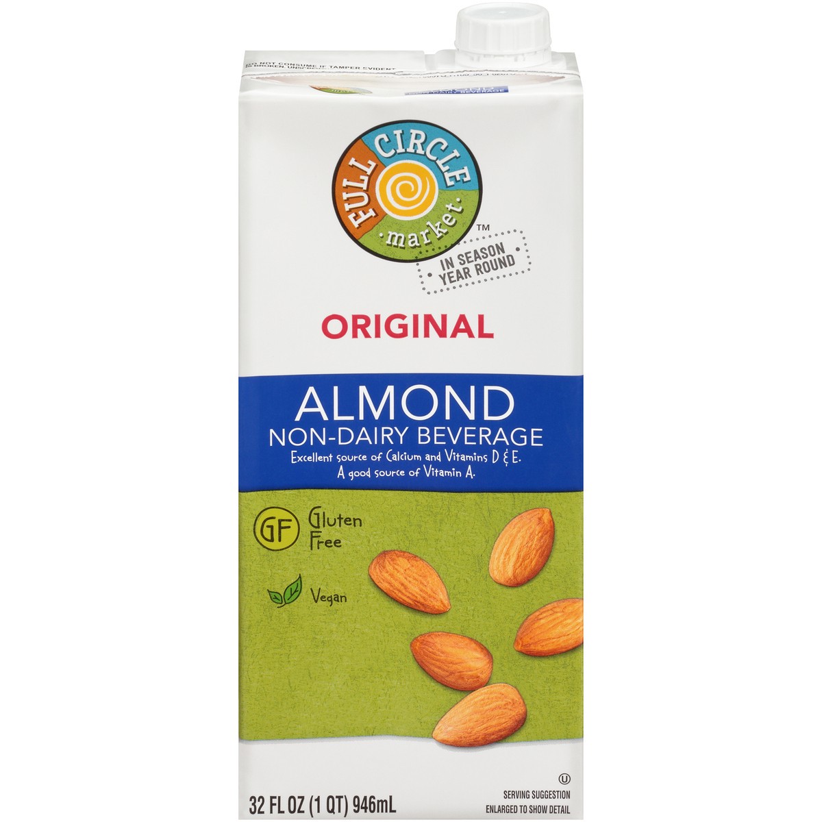 slide 1 of 9, Full Circle Market Original Almond Non-Dairy Beverage, 32 fl oz