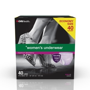 slide 1 of 1, CVS Health Women's Underwear, Lg, 40 ct
