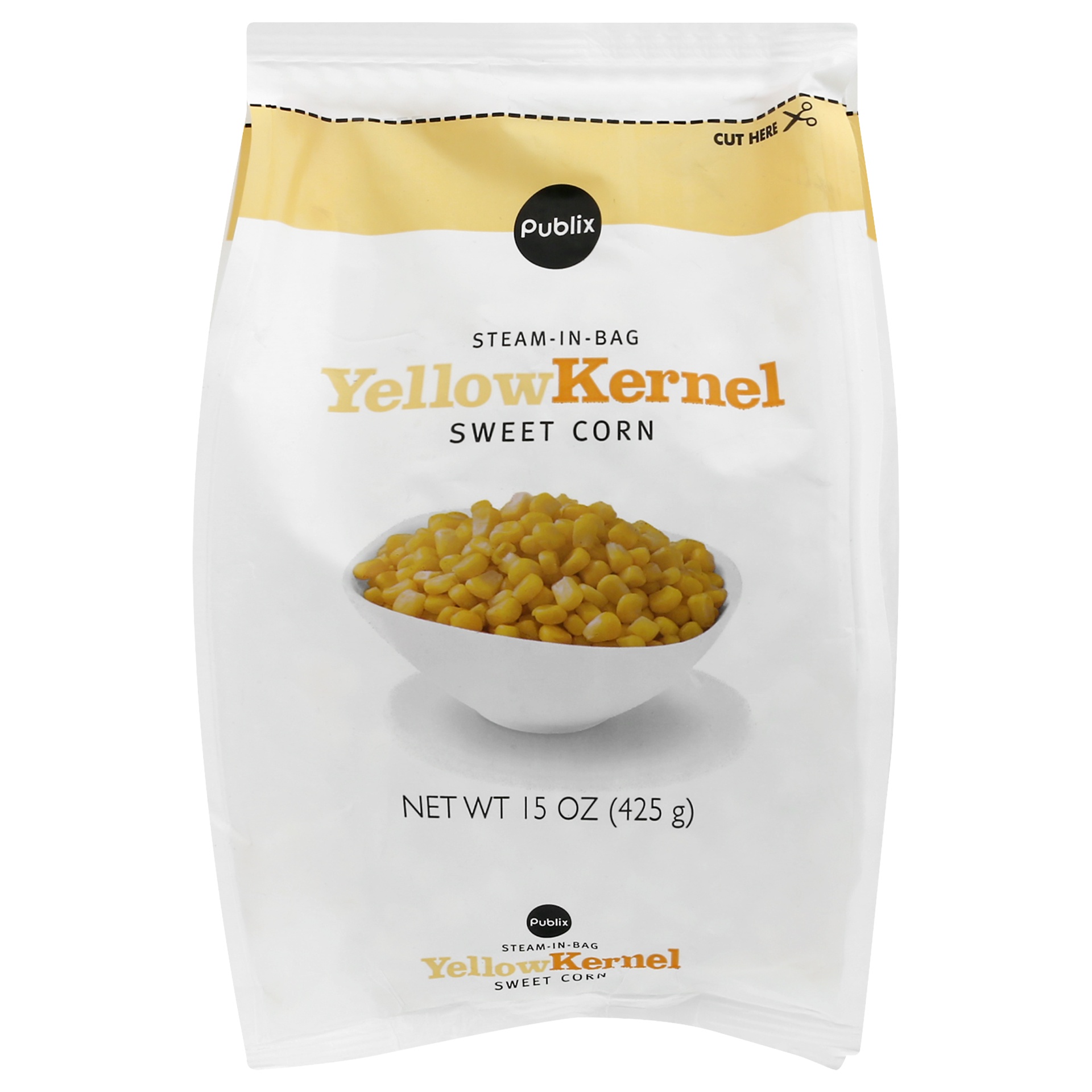 slide 1 of 1, Publix Yellow Kernel Steam-In-Bag Sweet Corn, 15 oz