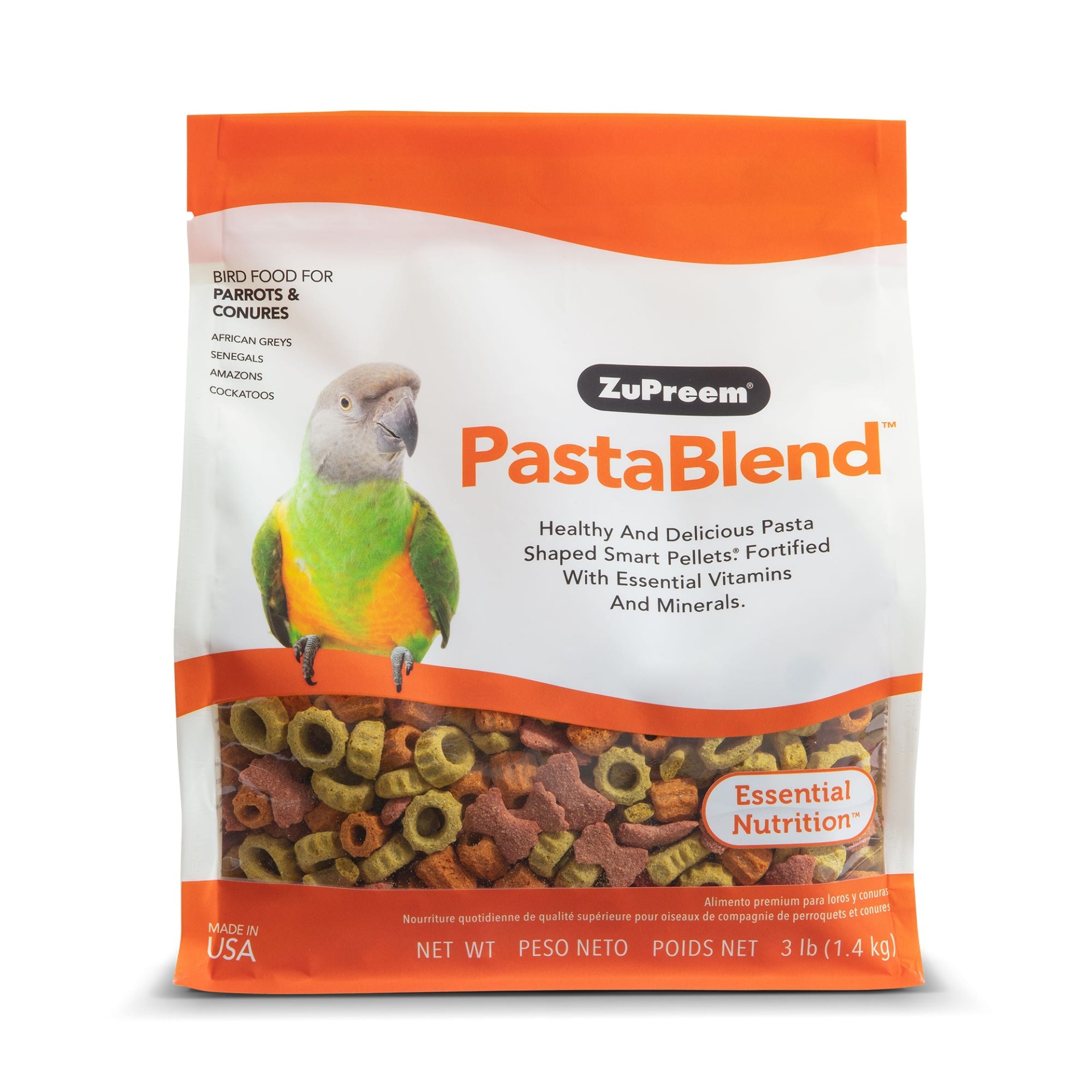 slide 1 of 1, ZuPreem PastaBlend Parrots & Conures Pet Bird Food, 1 ct