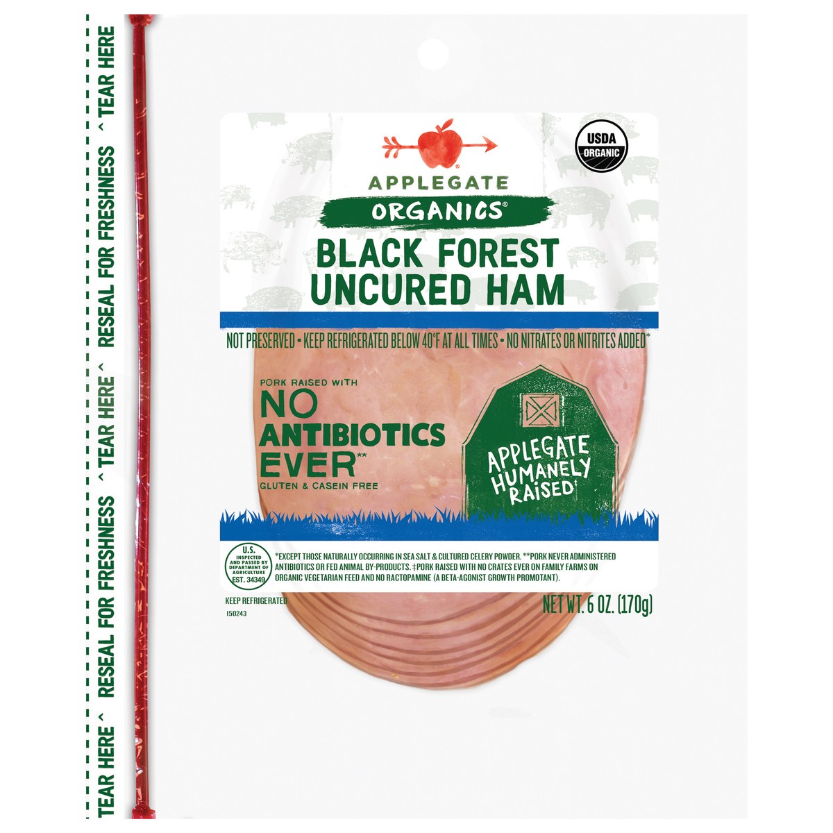 slide 1 of 60, Applegate Ham, 6 oz