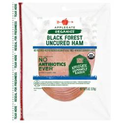 Applegate Organics Uncured Black Forest Ham Sliced, 6oz