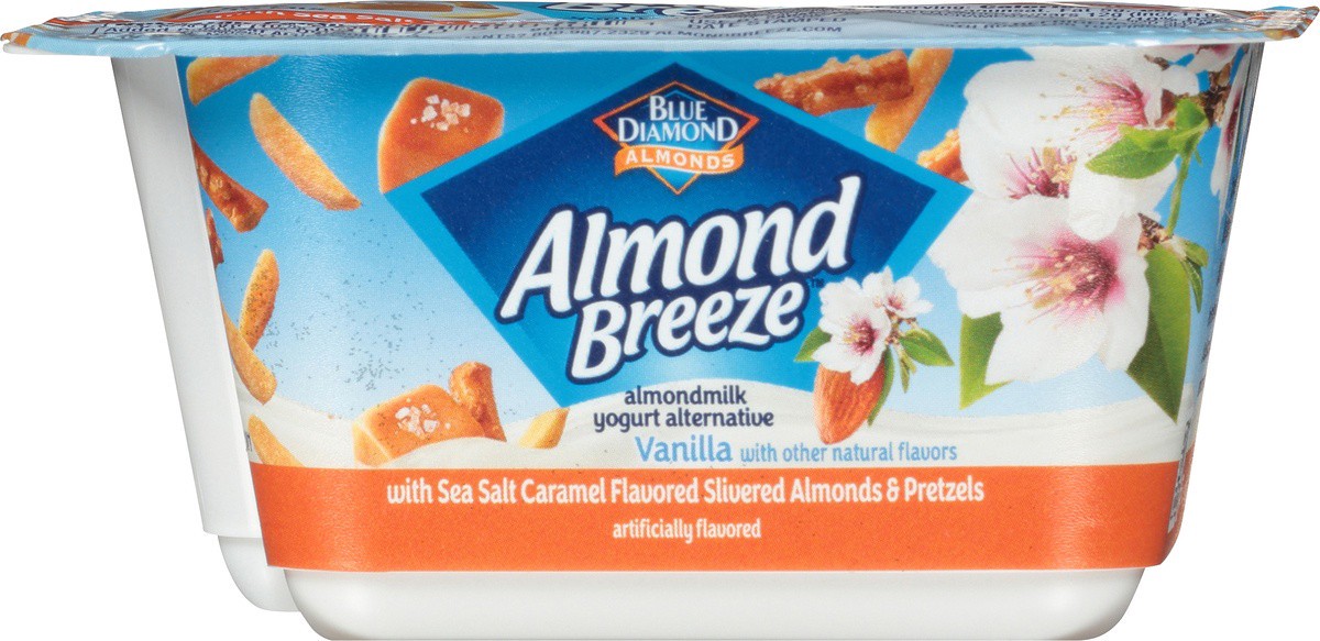 slide 3 of 9, Almond Breeze Blue Diamond Almond Breeze Vanilla Caramel Slivered Almonds & Pretzel Sticks Almondmilk Yogurt 5.3 oz. Cup, 5.3 oz