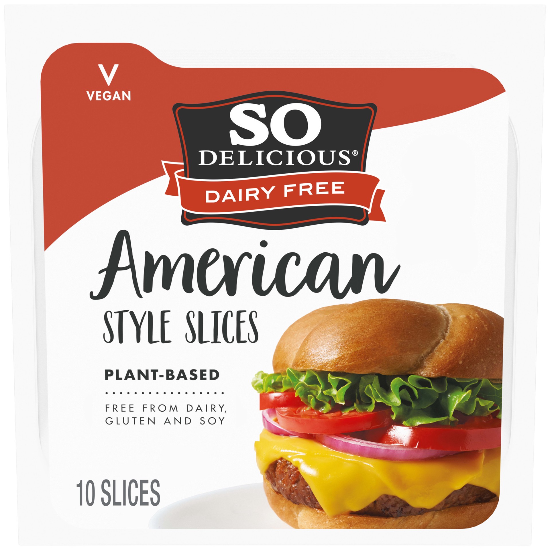 slide 1 of 5, So Delicious Dairy Free American Style Slices, 7 oz. Pack, 10 Slices, Vegan, Cheese Alternative, Non-GMO Project Verified, 7 oz