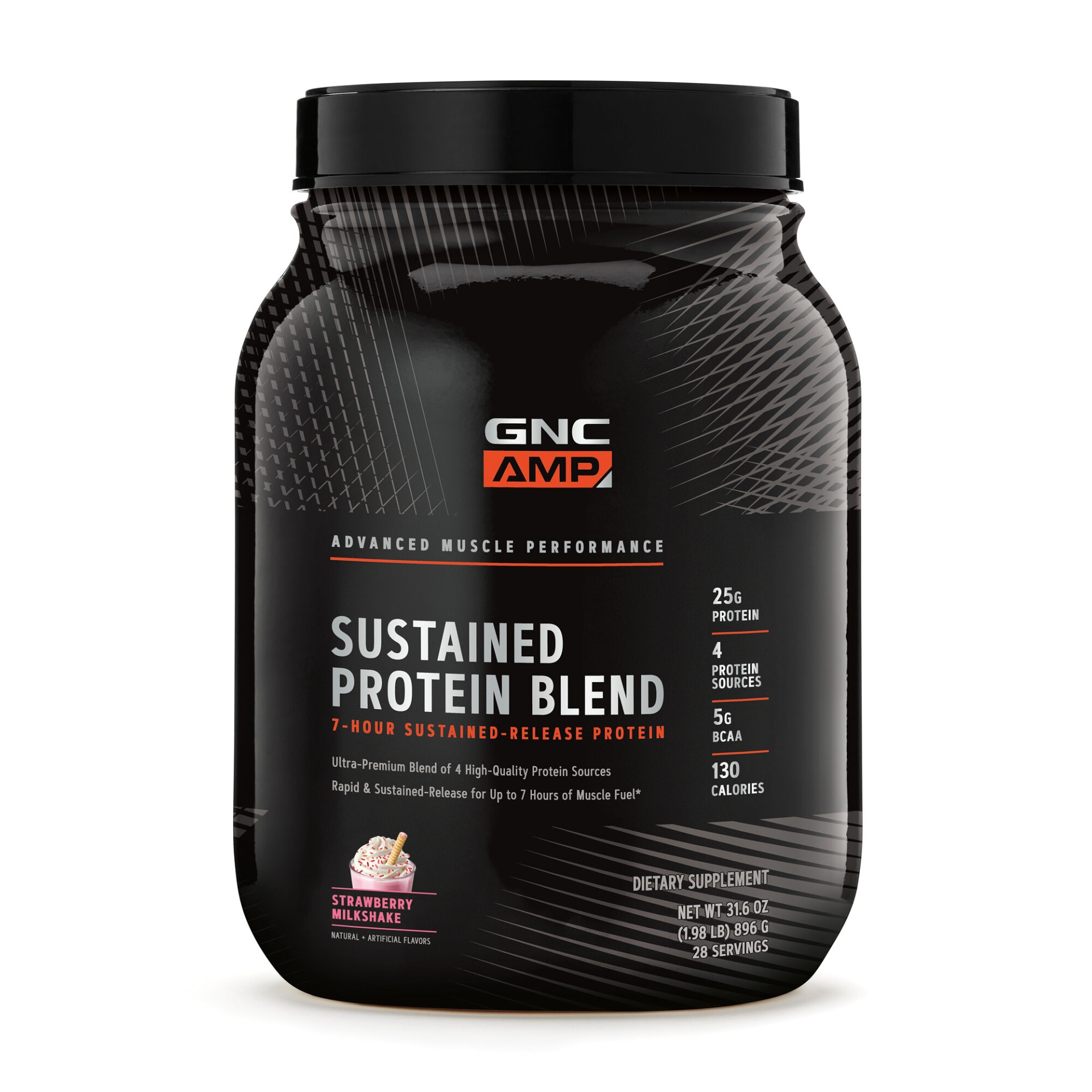 slide 1 of 1, GNC AMP Sustained Protein Blend - Strawberry Milkshake, 1 ct