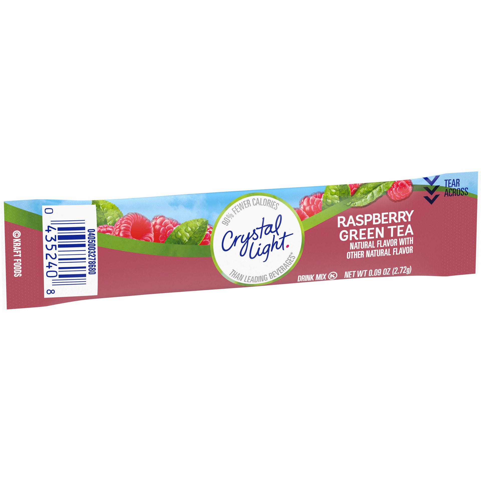 slide 3 of 5, Crystal Light On-The-Go Sugar Free Raspberry Green Tea Powdered Drink Mix, Low Caffeine, 0.09 oz Packet, 10 x 0.96 oz