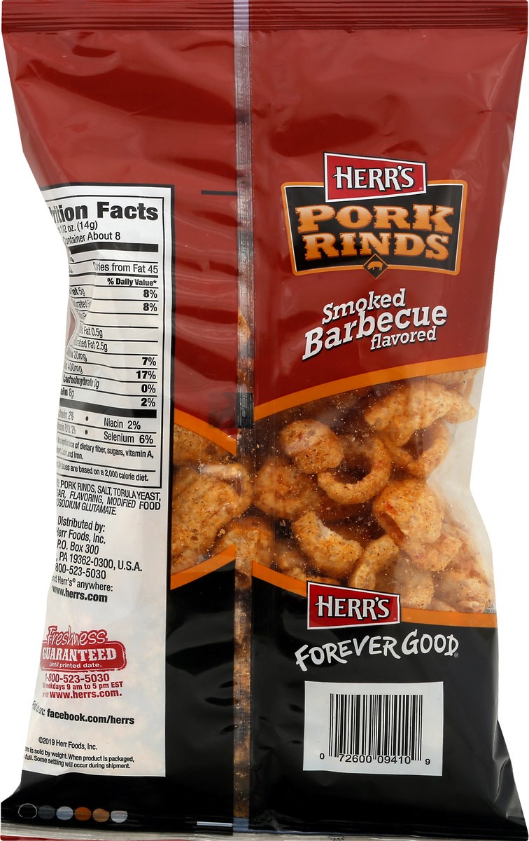 slide 7 of 10, Herr's Smoked Barbecue Flavored Pork Rinds 3.75 oz, 3.75 oz