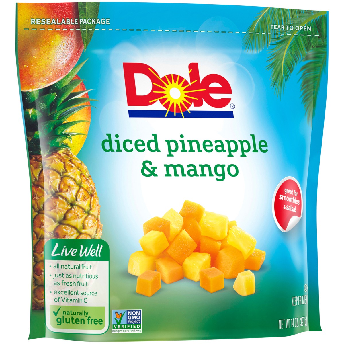 slide 8 of 9, Dole Pineapple & Mango, 14 oz