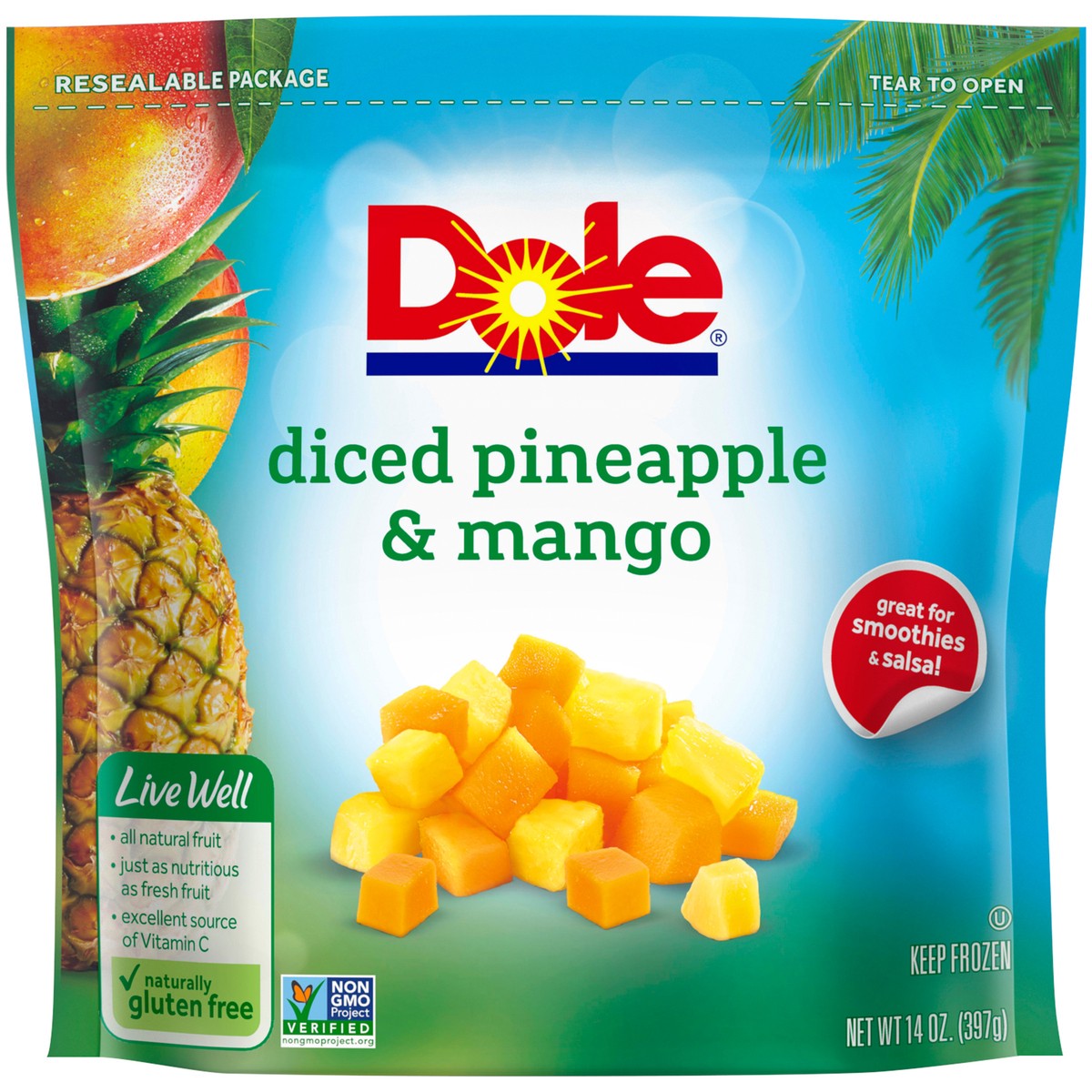 slide 3 of 9, Dole Pineapple & Mango, 14 oz