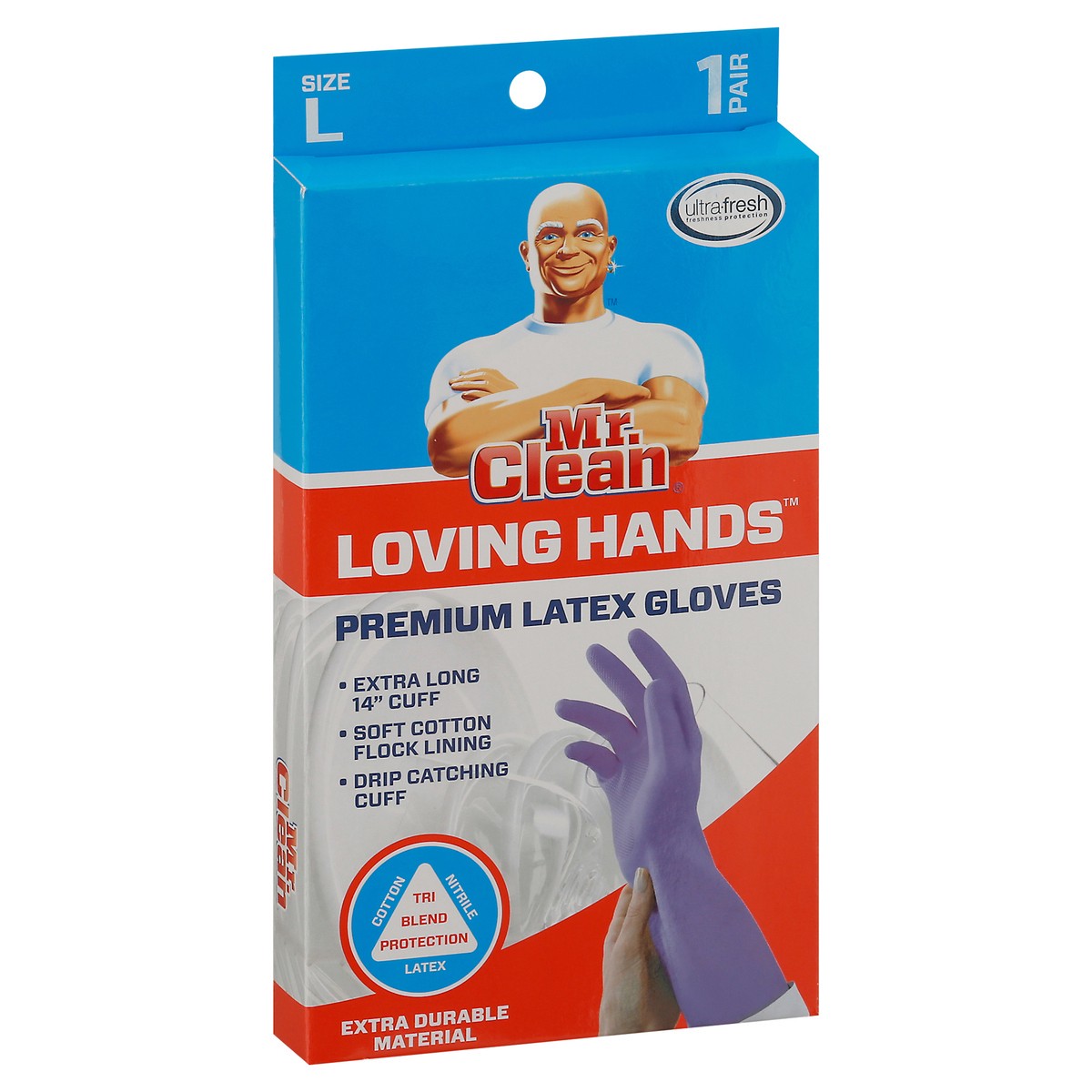 slide 2 of 9, Mr. Clean Loving Hands Super Premium Gloves Large, 1 ct