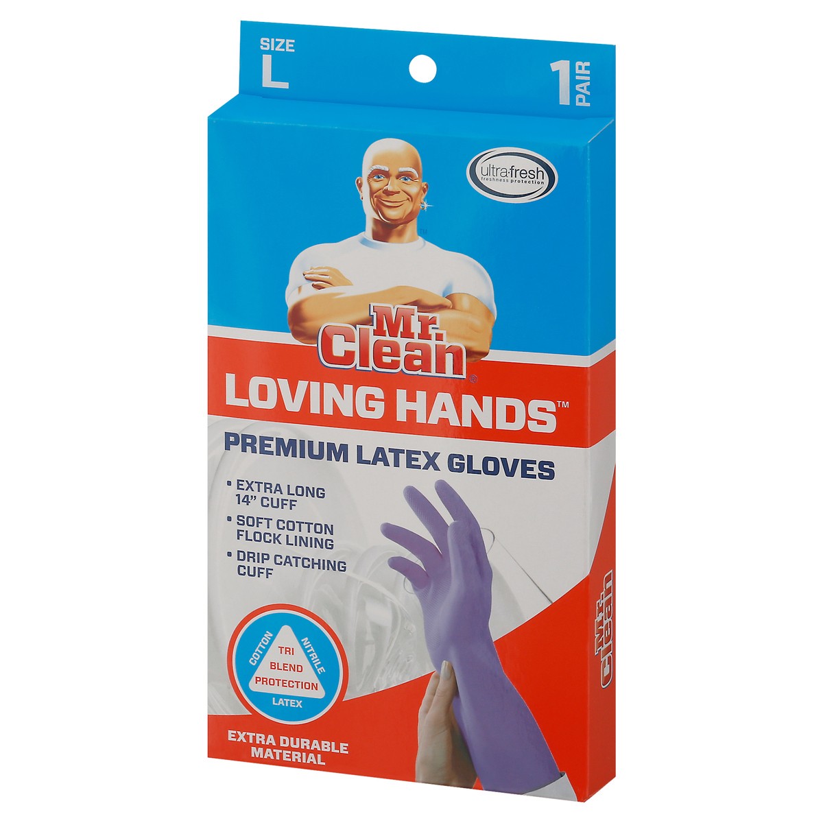 slide 3 of 9, Mr. Clean Loving Hands Super Premium Gloves Large, 1 ct
