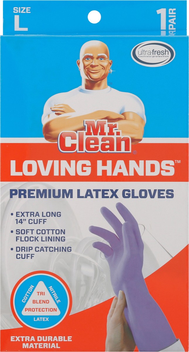 slide 6 of 9, Mr. Clean Loving Hands Super Premium Gloves Large, 1 ct
