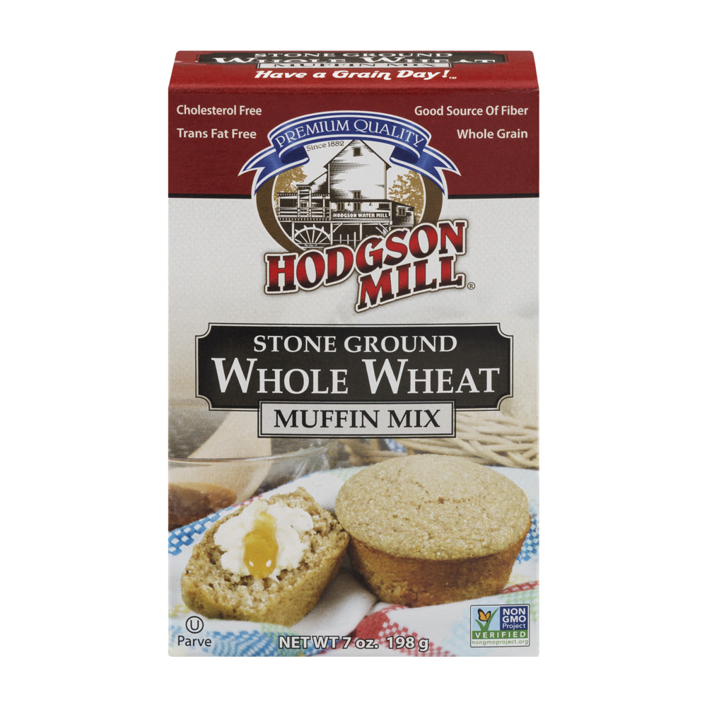 slide 1 of 4, Hodgson Mill Stone Ground Whole Wheat Muffin Mix, 7 oz