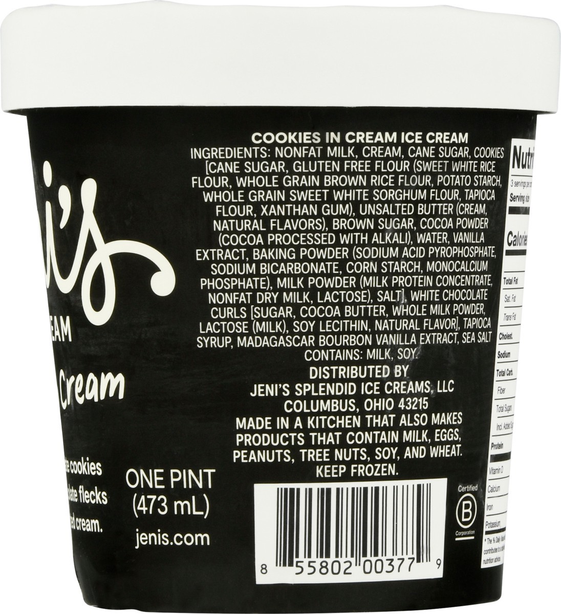 slide 8 of 9, Jeni's Cookies in Cream Ice Cream 1 pt, 1 pint
