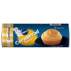 Pillsbury Cornbread Swirls, 6 Ct, Refrigerated Canned Dough, 11 oz