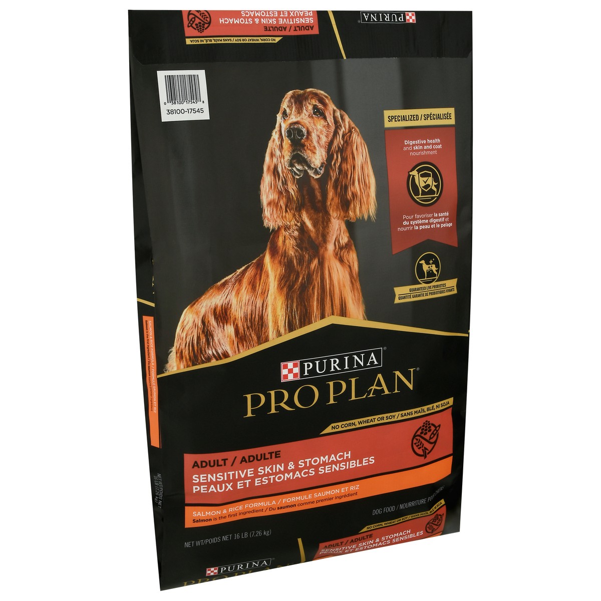 slide 7 of 9, Pro Plan Purina Pro Plan Sensitive Skin and Stomach Dog Food Dry, Adult Salmon & Rice Formula, Digestive Health, 16 lb