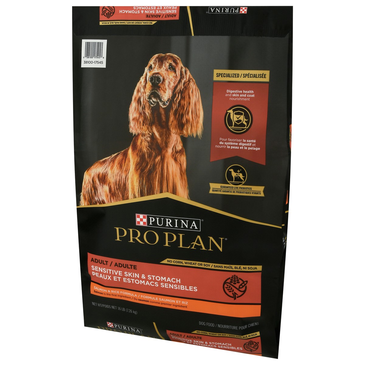 slide 2 of 9, Pro Plan Purina Pro Plan Sensitive Skin and Stomach Dog Food Dry, Adult Salmon & Rice Formula, Digestive Health, 16 lb