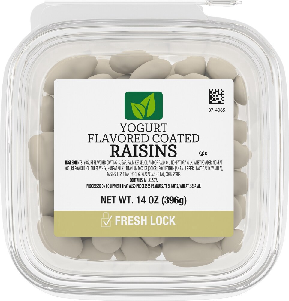 slide 2 of 2, Kroger Yogurt Flavored Coated Raisins, 14 oz