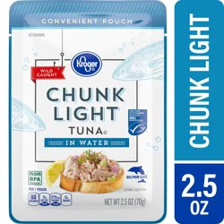 Kroger Wild Caught Chunk Light Tuna In Water Pouch