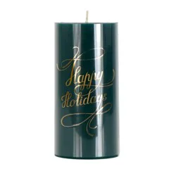 Holiday Home Christmas Large Pillar Candle Happy Holidays