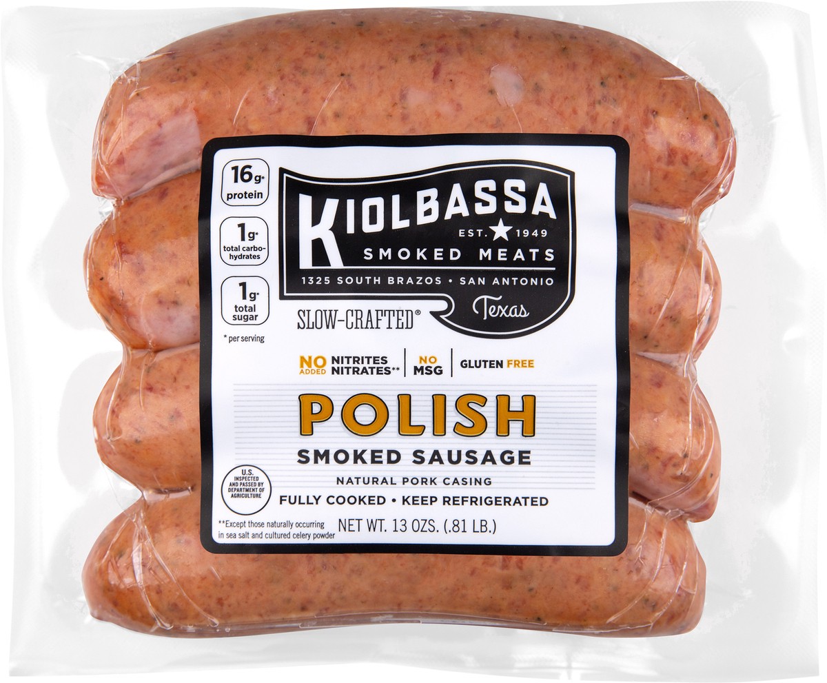 slide 3 of 3, Kiolbassa Polish Sausage Links, 13 oz