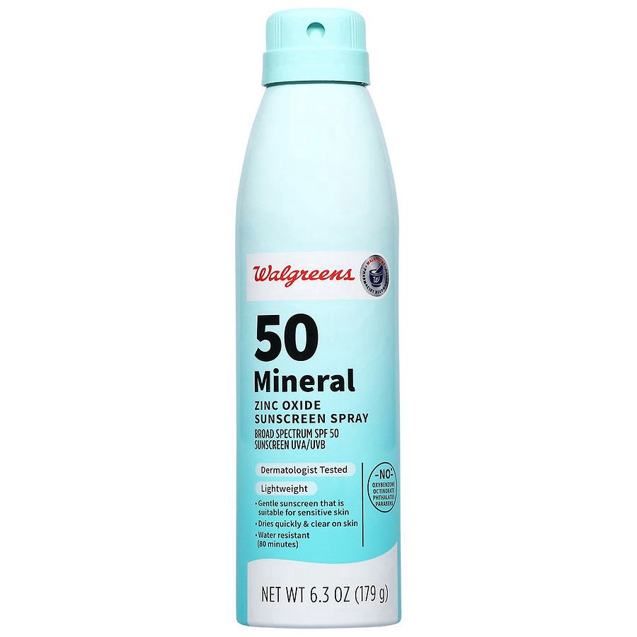 slide 1 of 3, Walgreens Mineral Zinc Oxide Sunscreen Spray, 6.3 oz