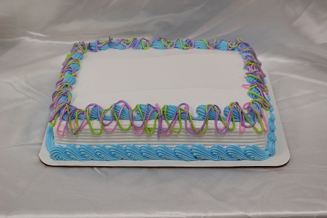 slide 1 of 1, Bakehouse White Streamers Cake 1/4 Sheet, 64 oz