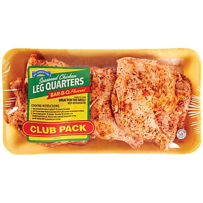 slide 1 of 1, Hill Country Fare Seasoned Chicken Leg Quarters Club Pack, per lb