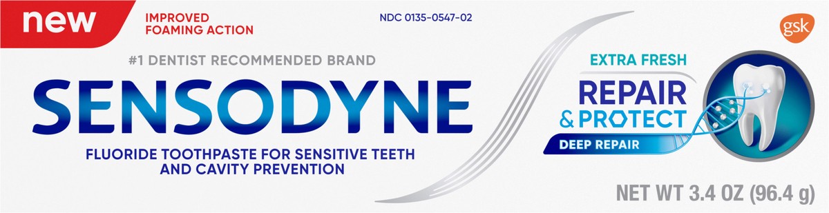 slide 8 of 9, Sensodyne Repair and Protect, Extra Fresh Toothpaste for Sensitive Teeth, 3.4 oz, 3.4 oz