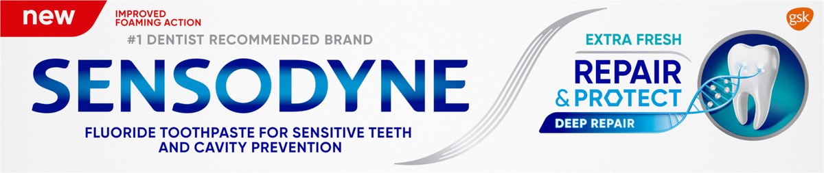 slide 4 of 9, Sensodyne Repair and Protect, Extra Fresh Toothpaste for Sensitive Teeth, 3.4 oz, 3.4 oz
