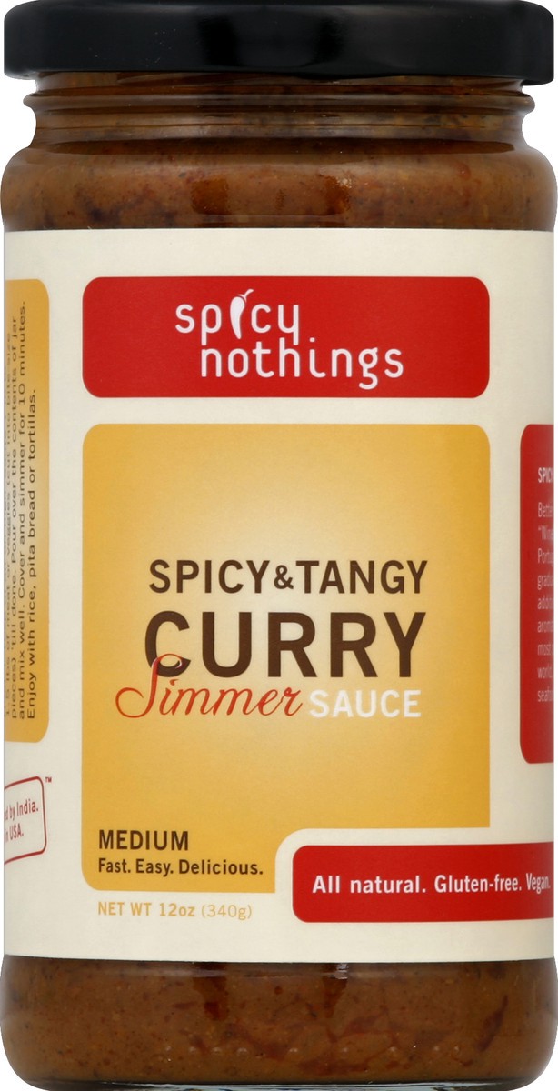 slide 2 of 2, Spicy Nothings Simmer Sauce, Spicy & Tangy Curry, Medium, 12 oz