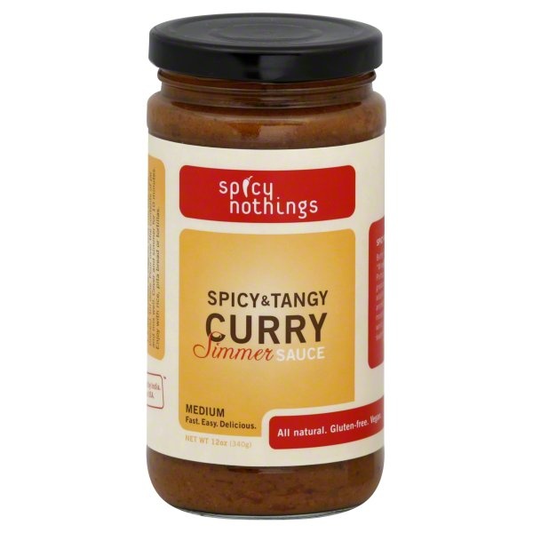 slide 1 of 2, Spicy Nothings Simmer Sauce, Spicy & Tangy Curry, Medium, 12 oz