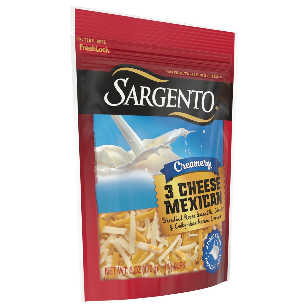 slide 4 of 10, Sargento Creamery Shredded Three Cheese Mexican Natural Cheese, 6 oz