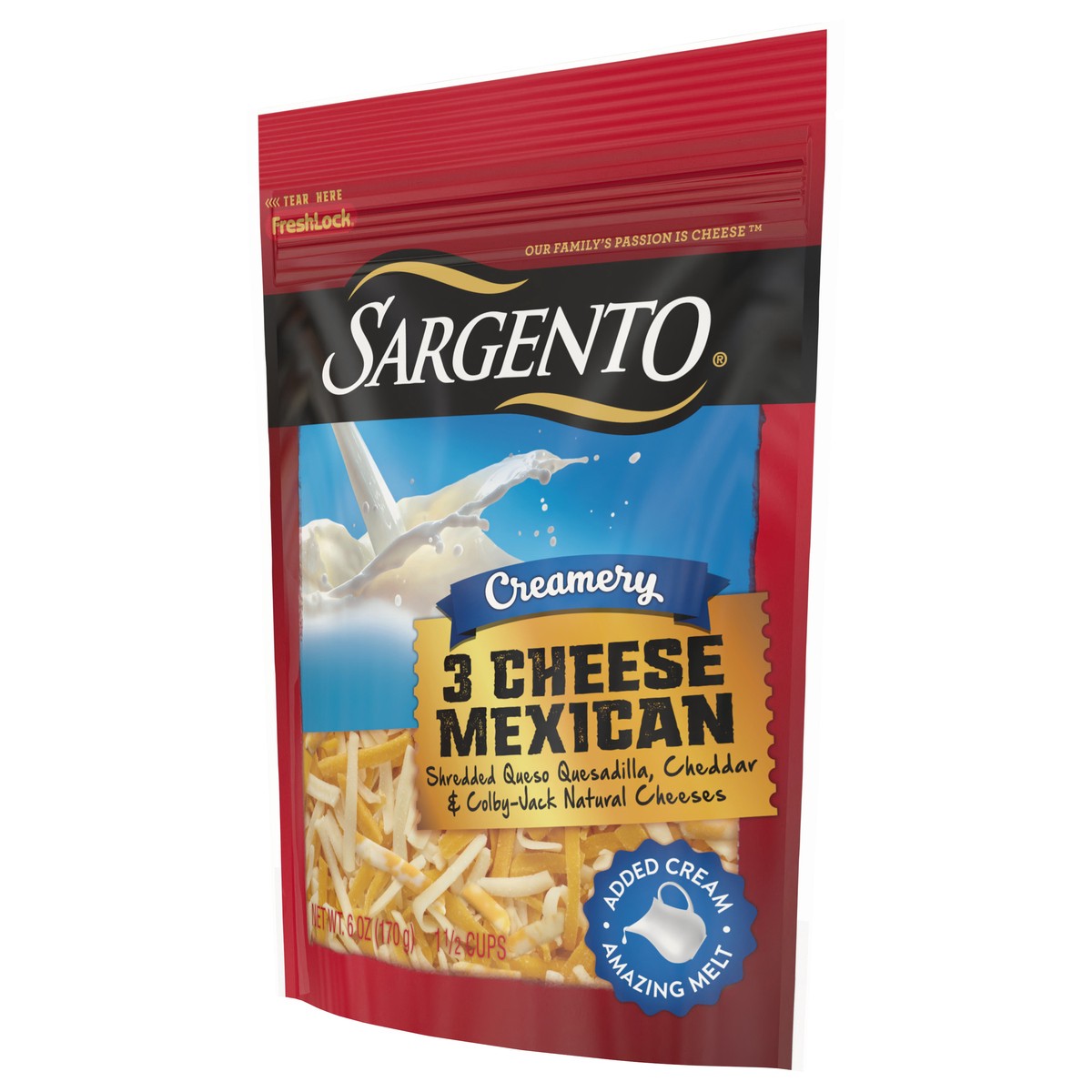 slide 3 of 10, Sargento Creamery Shredded Three Cheese Mexican Natural Cheese, 6 oz