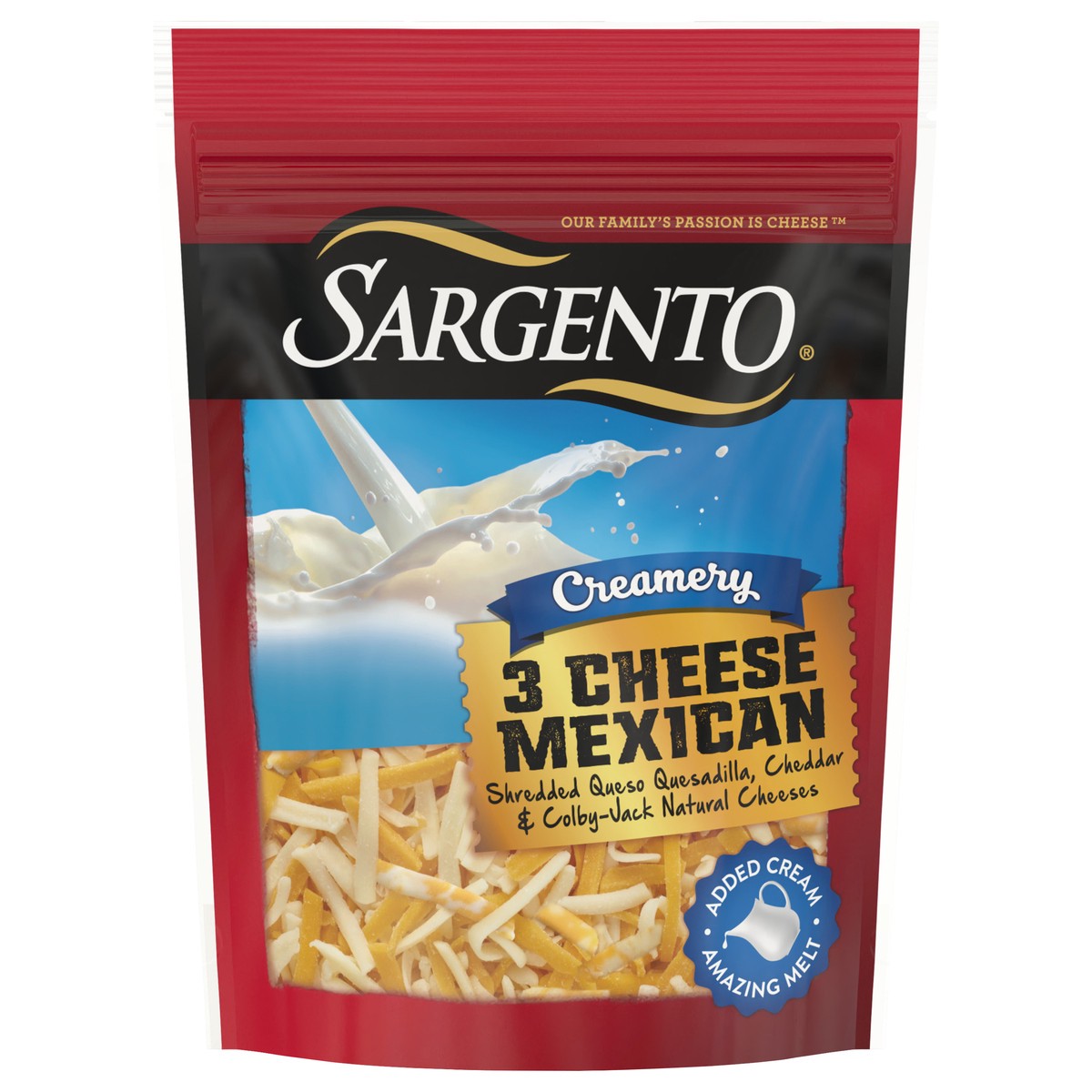 slide 9 of 10, Sargento Creamery Shredded Three Cheese Mexican Natural Cheese, 6 oz