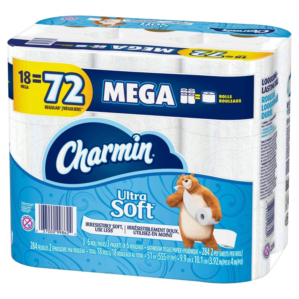 slide 2 of 5, Charmin Ultra Soft Toilet Paper, 18 ct