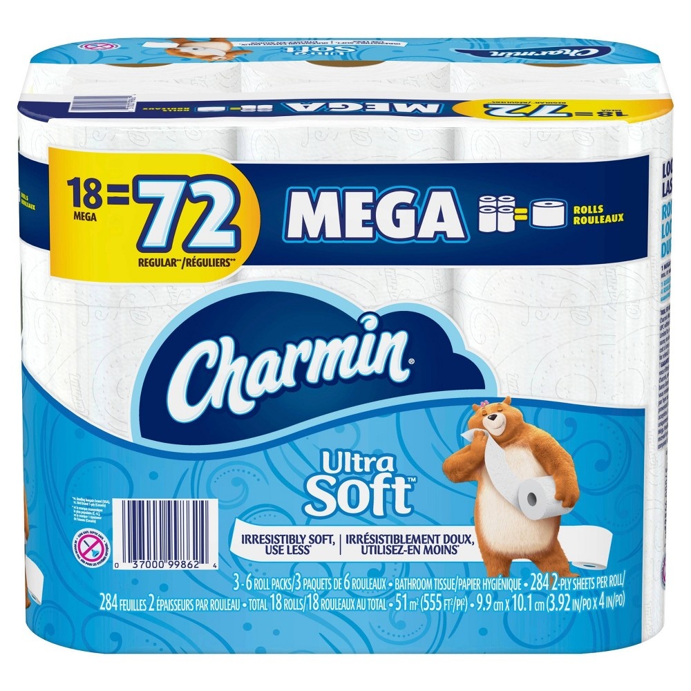 slide 5 of 5, Charmin Ultra Soft Toilet Paper, 18 ct