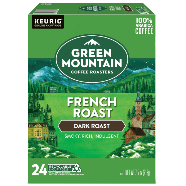 slide 5 of 6, Green Mountain Coffee® Single-Serve Coffee K-Cup®, French Roast, Carton Of 96, 4 x 24 Per Box, 4 ct
