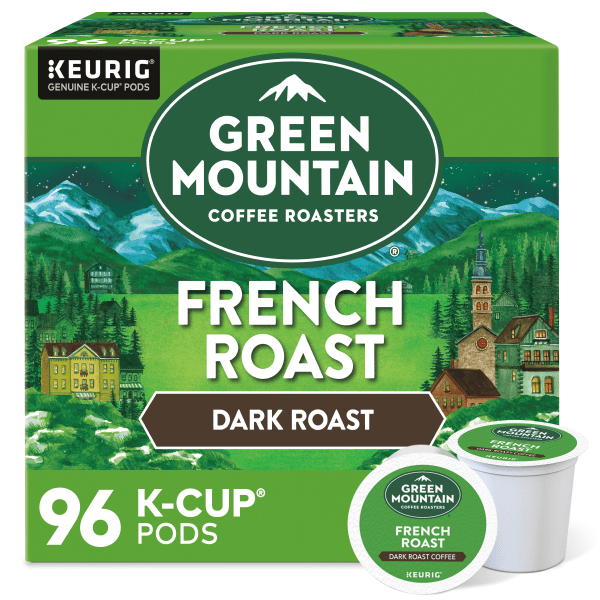 slide 1 of 6, Green Mountain Coffee® Single-Serve Coffee K-Cup®, French Roast, Carton Of 96, 4 x 24 Per Box, 4 ct