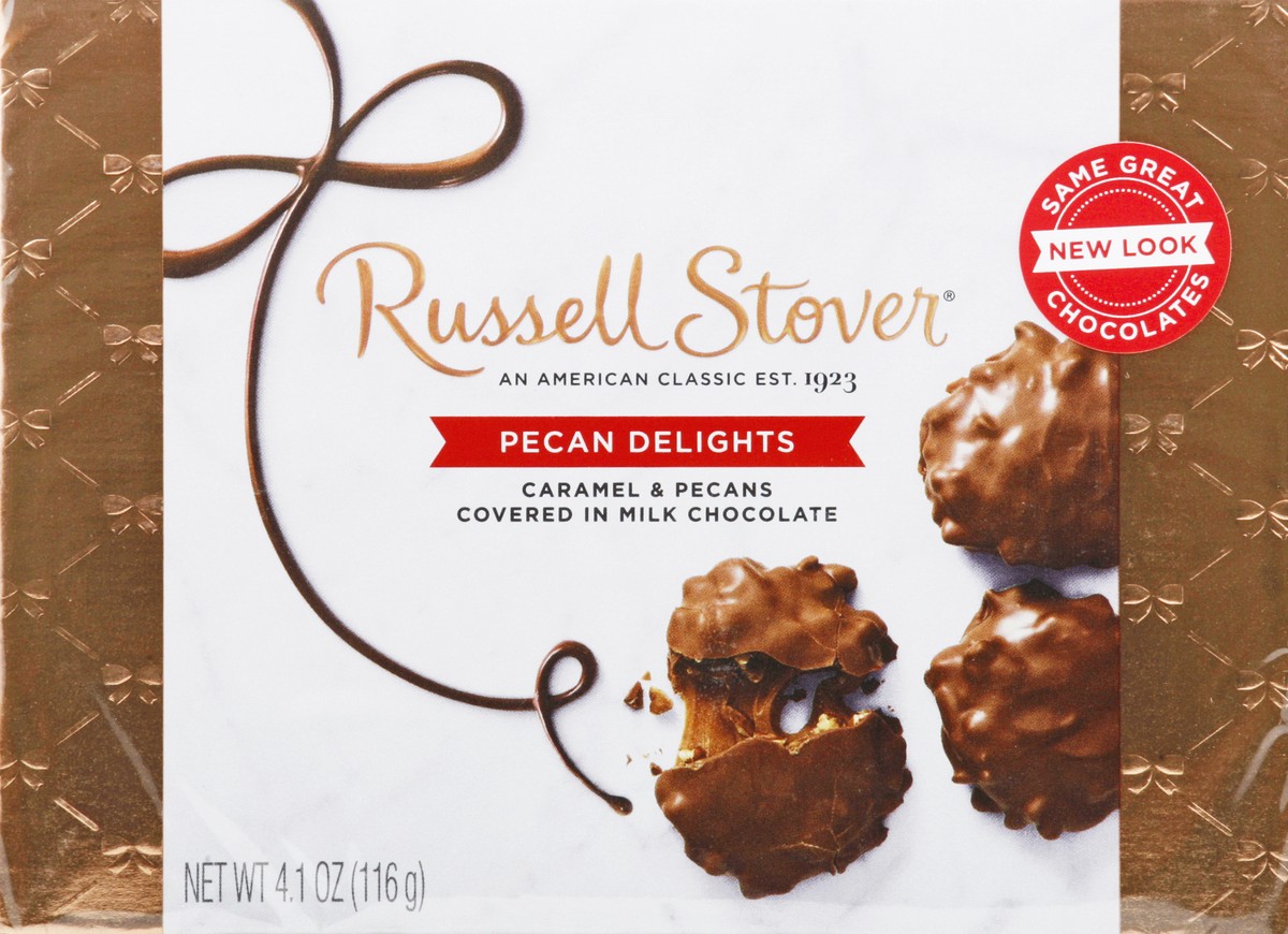 slide 4 of 7, Russell Stover Pecan Delights Covered In Milk Chocolate, 4.1 oz