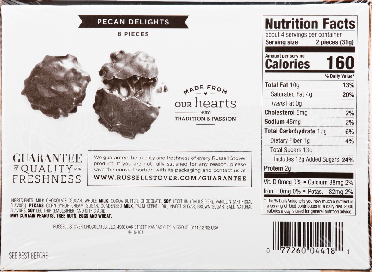 slide 6 of 7, Russell Stover Pecan Delights Covered In Milk Chocolate, 4.1 oz
