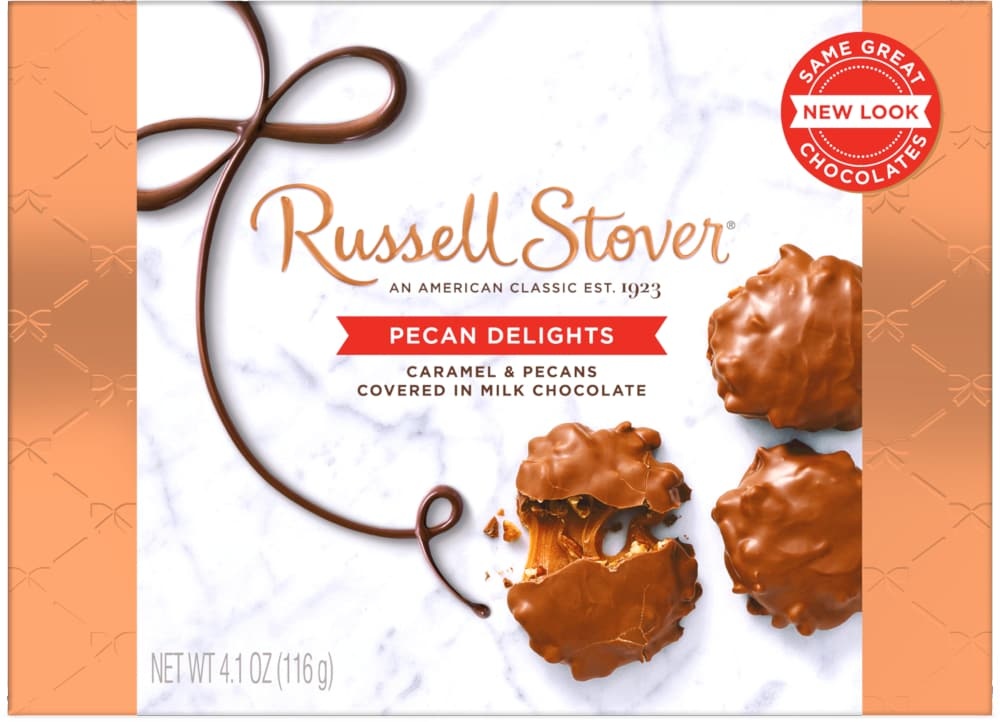 slide 1 of 1, Russell Stover Pecan Delights Covered In Milk Chocolate, 4.1 oz