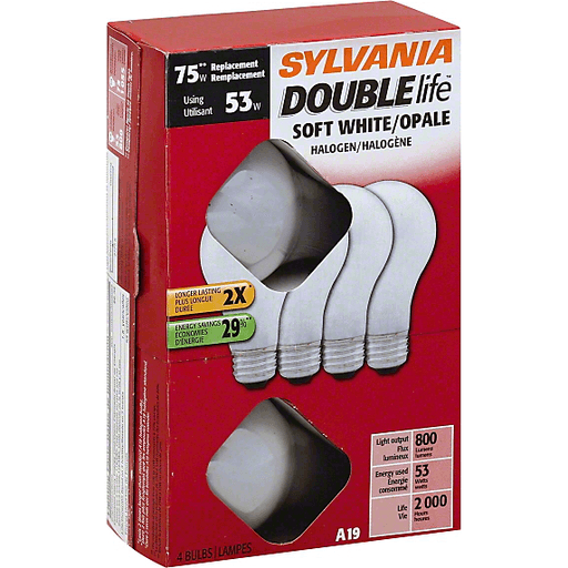 slide 2 of 2, Sylvania 53 Watt Halogen Bulbs, 4 ct