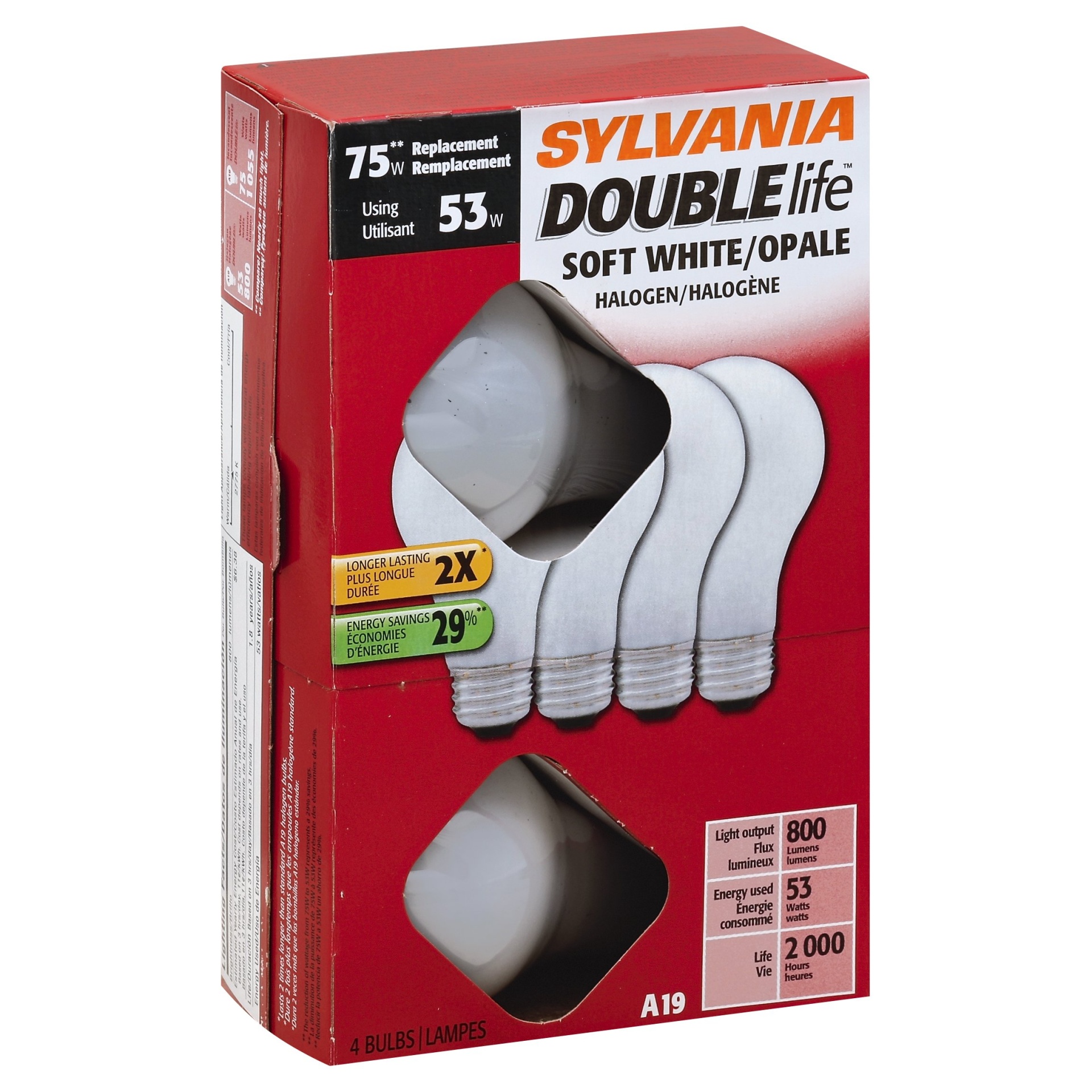 slide 1 of 2, Sylvania 53 Watt Halogen Bulbs, 4 ct