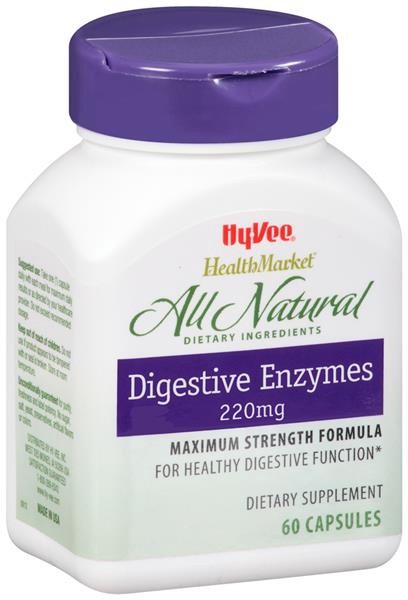 slide 1 of 1, Hy-Vee HealthMarket Digestive Enzymes, 60 ct; 220 mg